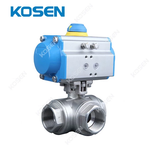 PNEUMATIC 3 WAY BALL VALVE