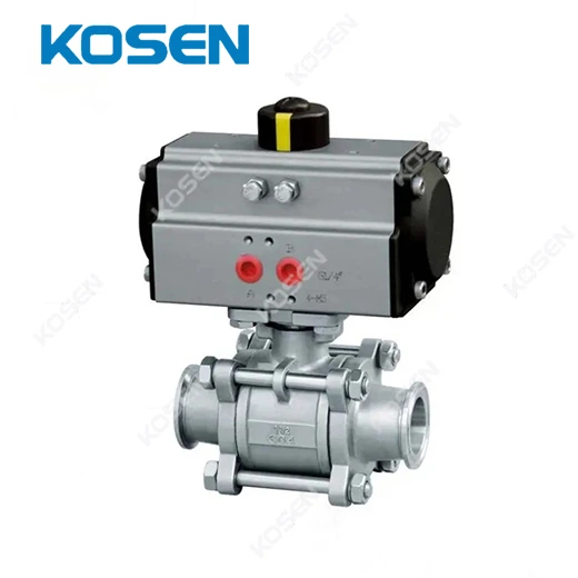 PNEUMATIC SANITARY CLAMP BALL VALVE