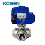 ELECTRIC THREE WAY THREAD BALL VALVE