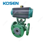 PTFE & PFA LINED 3 WAY BALL VALVE