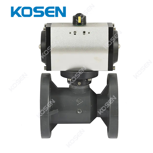 FLANGED END PNEUMATIC PLASTIC BALL VALVE